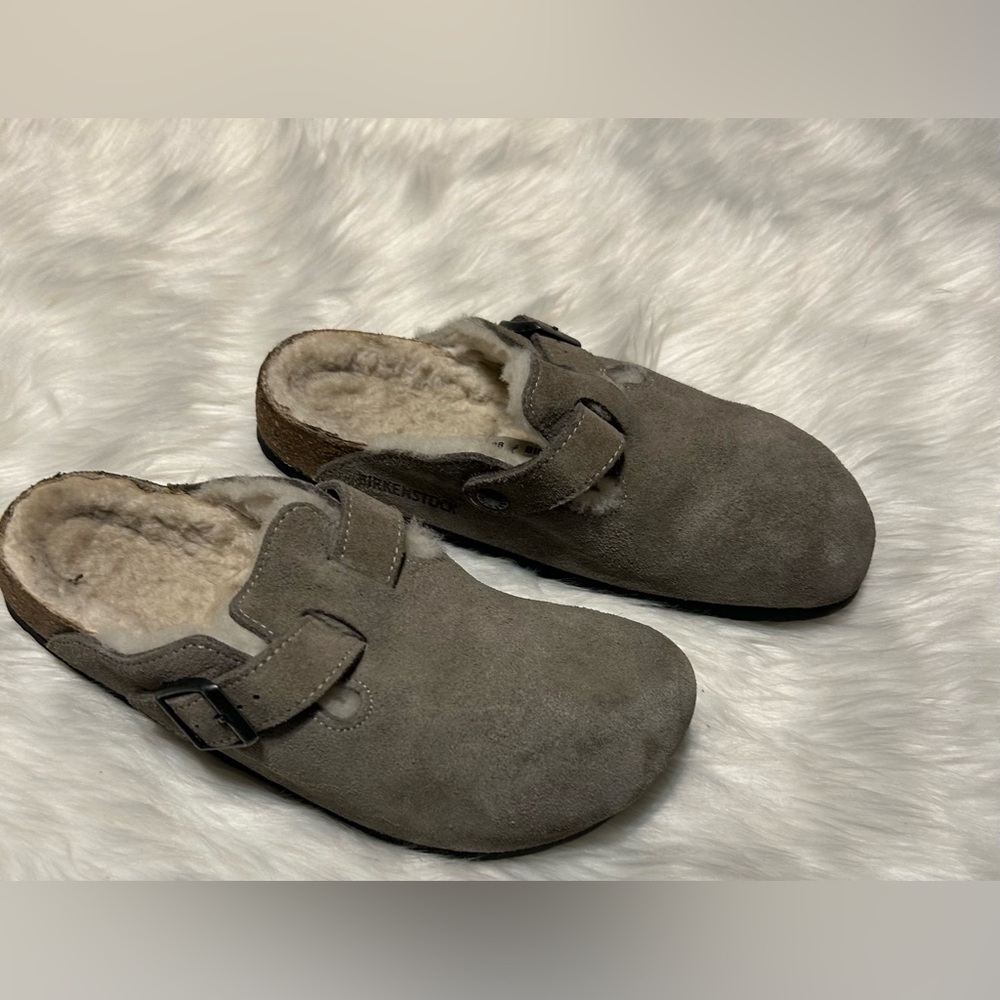 Birkenstock Gray Suede Mules - Picture 3 of 5